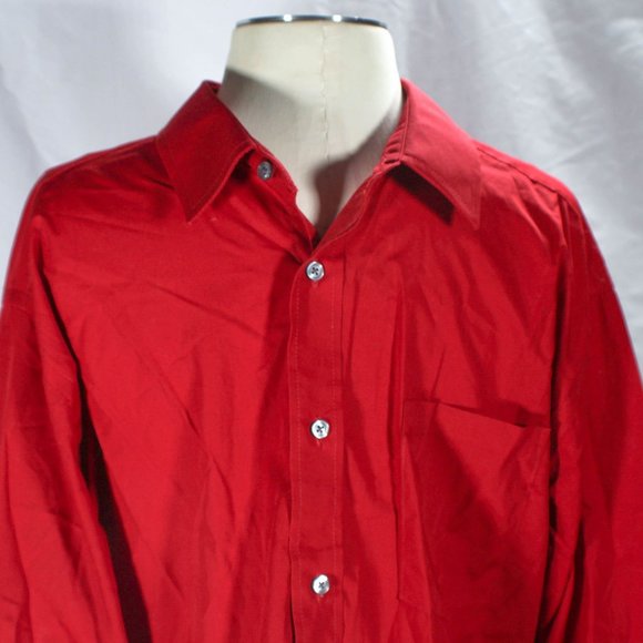 Red Long Sleeve Button Down Shirt Men's Size XL Christmas Formal Holiday… - Picture 3 of 4